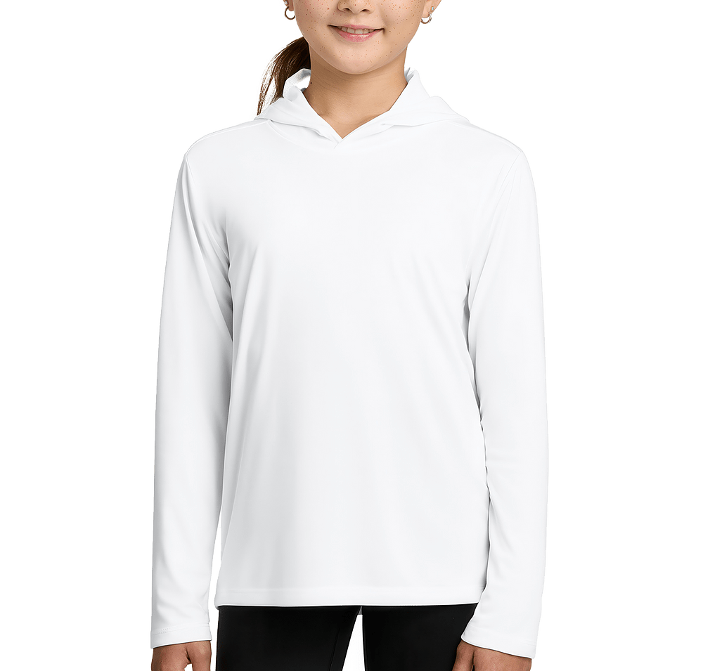 Sport-Tek Youth UPF 50 Hooded Long Sleeve Performance Shirt-default