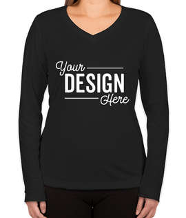 Sport-Tek Women's Competitor Long Sleeve V-Neck Performance Shirt - Color: Black