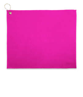 Full Color Epicolor Premium Grommeted Golf Towel - Color: Hot Pink