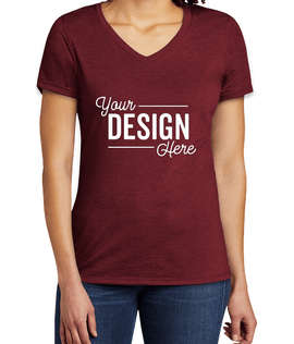 Allmade Women's Tri-Blend V-Neck T-shirt - Color: Vino Red
