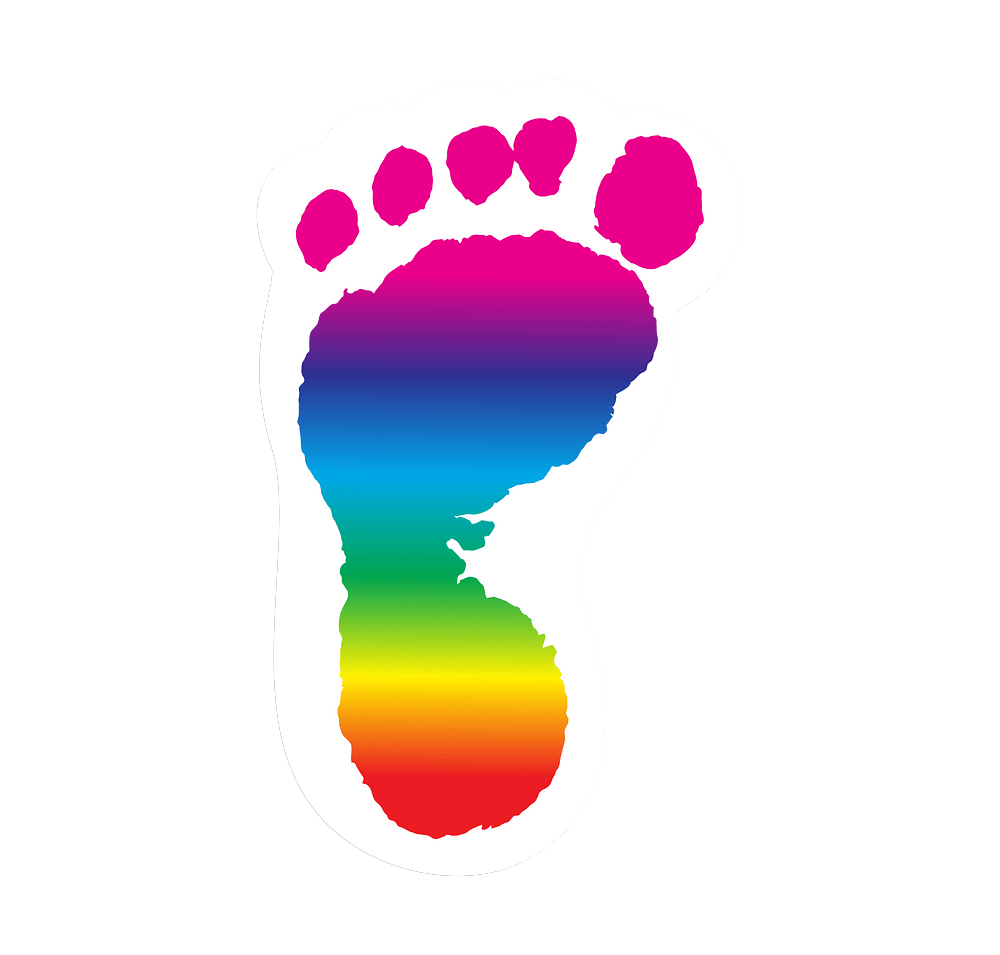 Full Color Re-Stick-It 2 in. x 3.125 in. Left Foot Shaped Reusable Decal-default