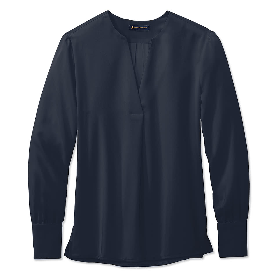 Brooks Brothers Women’s Open-Neck Satin Blouse