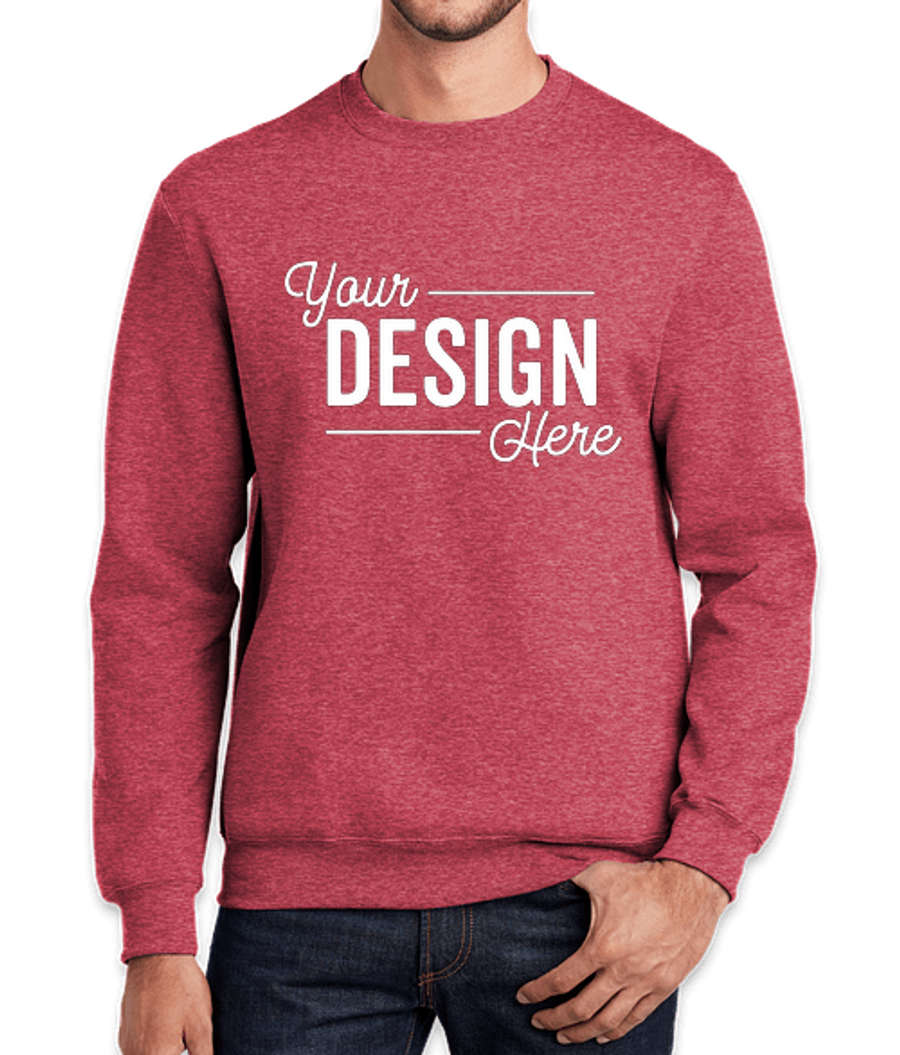 Port & Company Core Crewneck Sweatshirt in Heather Red