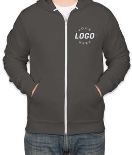 Embroidered Bella + Canvas Ultra Soft Zip Hoodie - Color: Asphalt