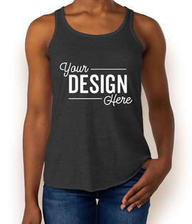 Bella + Canvas Women's Flowy Racerback Tank - Color: Black Heather