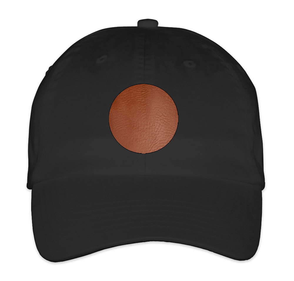 Valucap Bio-Washed Hat - Circle Faux Leather Patch - Laser Engraved-default