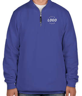 Charles River Crosswind Quarter Zip Sweatshirt - Embroidered - Color: Royal