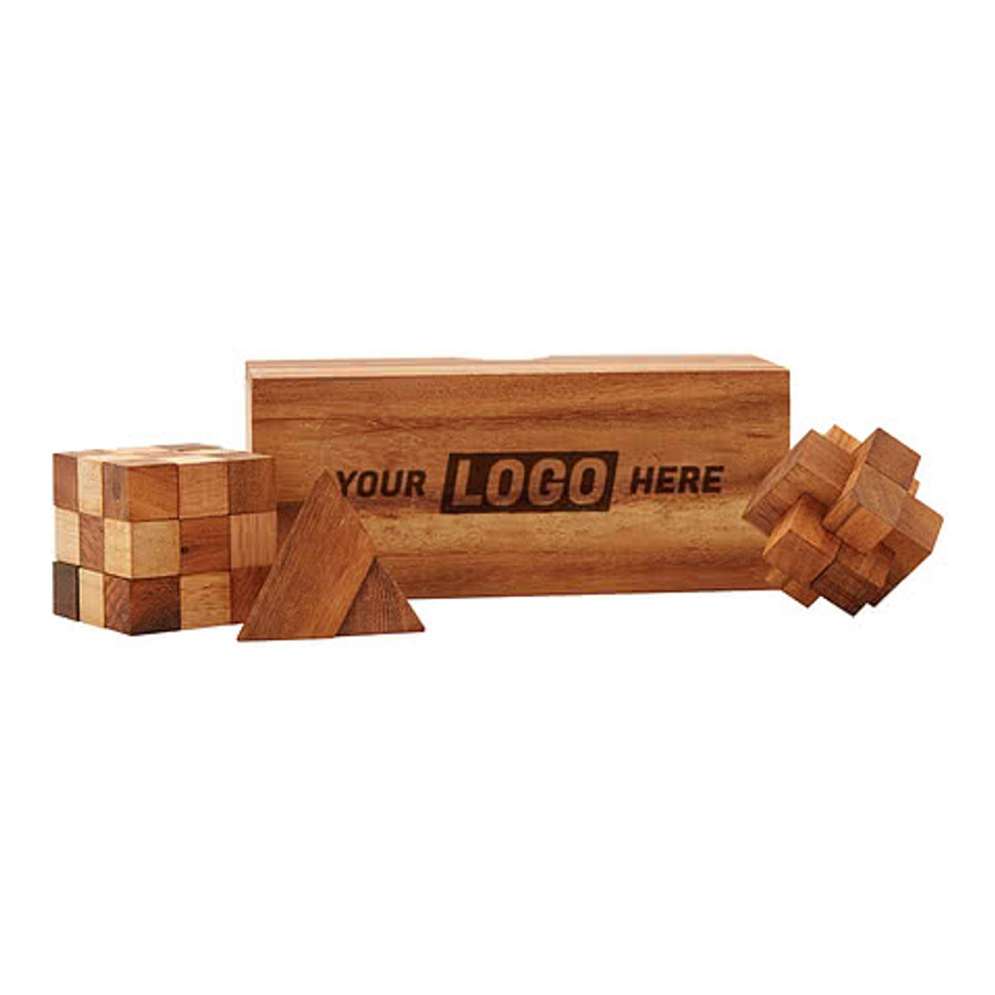 Laser Engraved Sidewinder Wood Puzzle Set in Wood