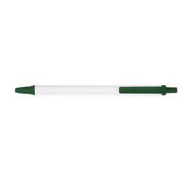 BIC Clic Stic Pen (black ink) - Color: White / Forest