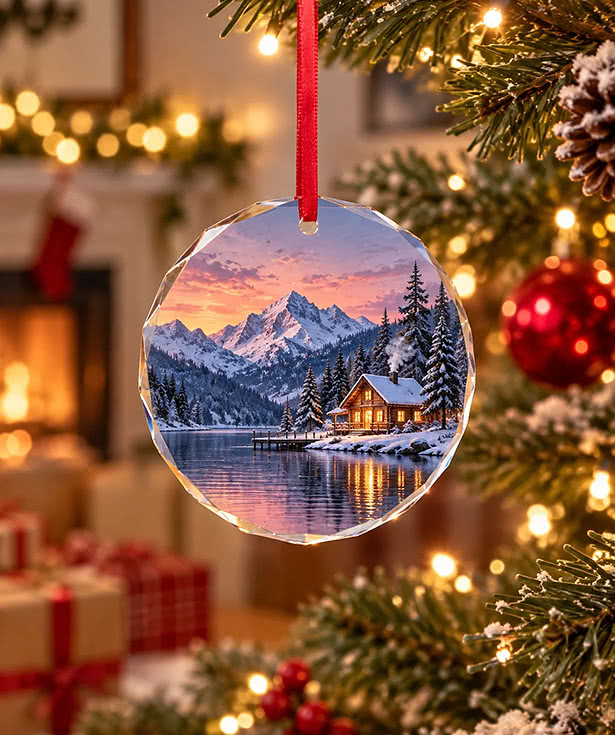3" Glass Circle Ornament