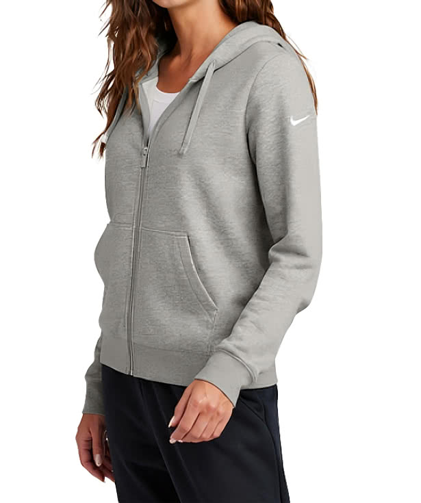 Nike Women's Club Fleece Sleeve Swoosh Zip Hoodie