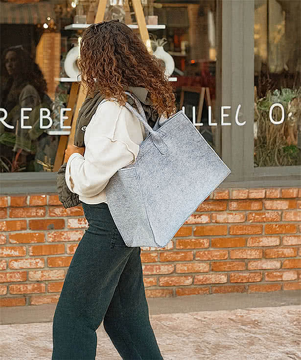 Out of The Woods Felt Shopper Tote Bag
