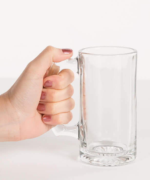Laser Engraved 12 oz. Thumbprint Glass Tankard