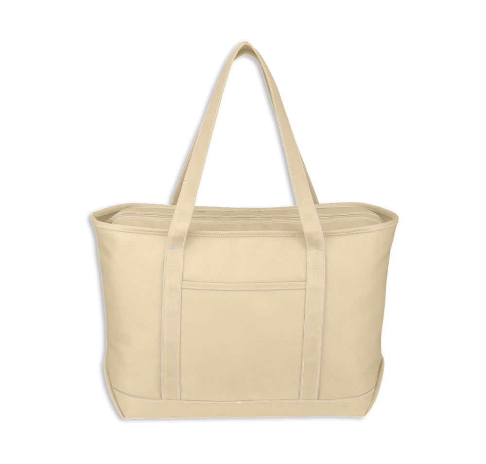 Full Color Large Zippered Cotton Canvas Yacht Tote Bag-default