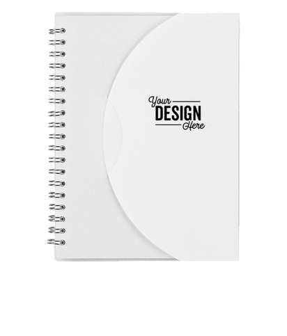 Frosted Color Block Spiral Notebook - White