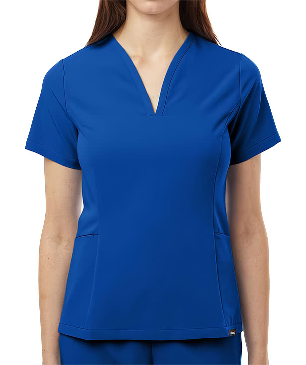 Jaanuu Women's Calix Fit & Flare V-Neck Scrub Top - Embroidered