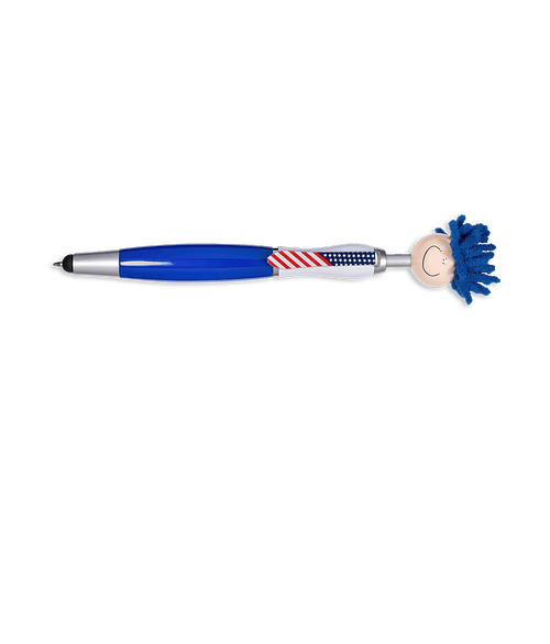 MopToppers Patriotic Ballpoint Stylus Pen (black ink) in Blue