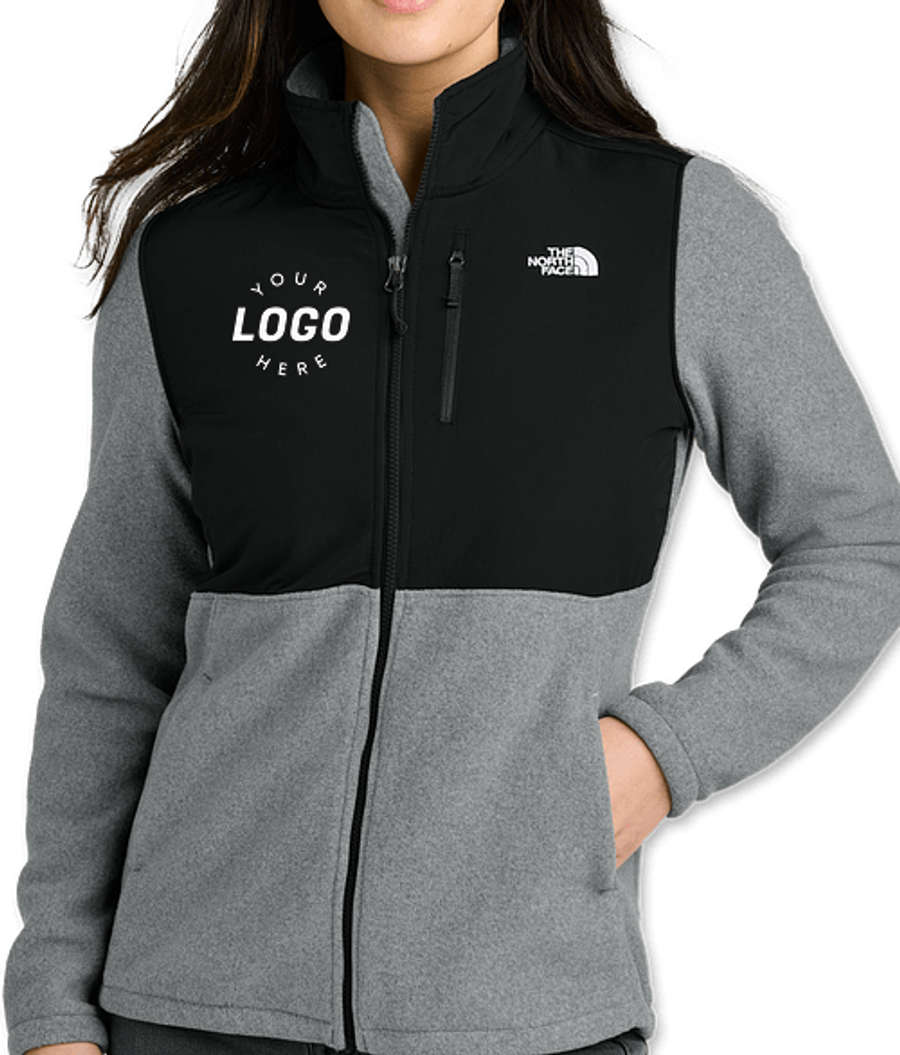 The North Face Women's Highest Peak Full-Zip Fleece Jacket - Printed in Medium Grey Heather / Black