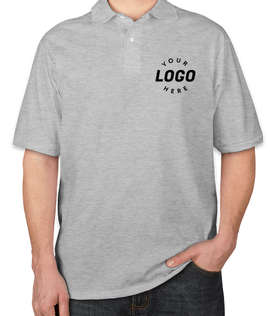 Jerzees Spotshield 50/50 Jersey Polo - Screen Printed - Color: Ash