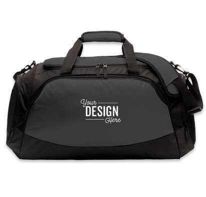 Port Authority Large Active Duffel Bag - Embroidered - Dark Charcoal / Black