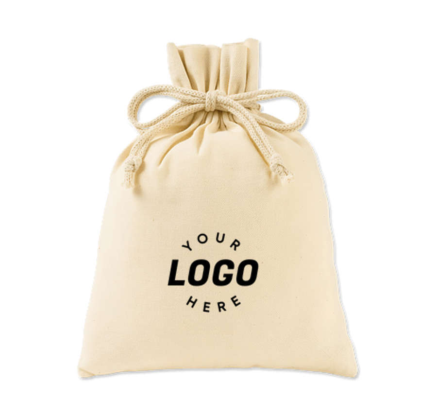 Medium Canvas Drawstring Gift Bag in Natural