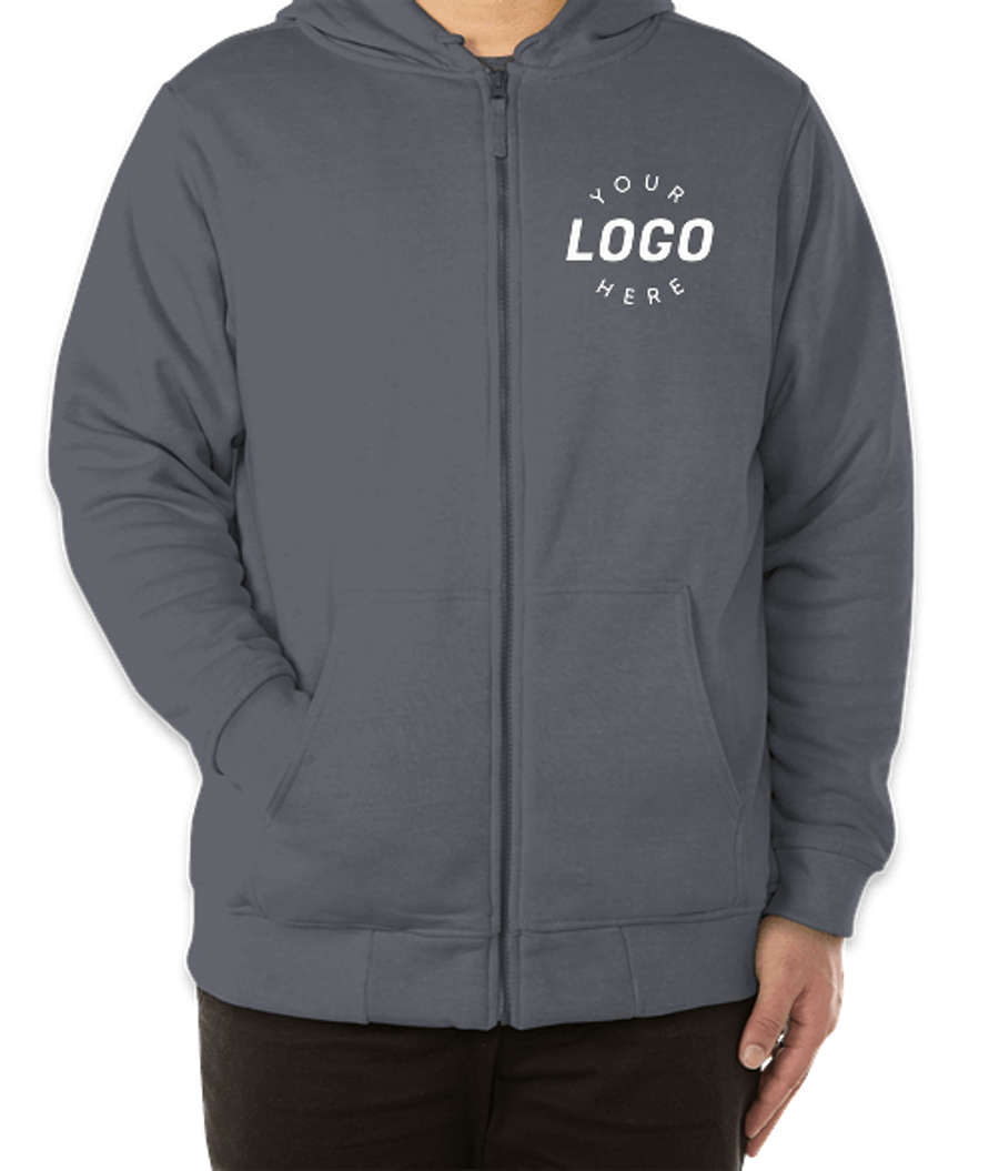 Harriton ClimaBloc Heavyweight Zip Hoodie in Dark Charcoal