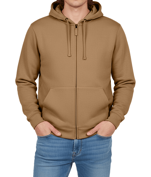 Live & Tell by LAT Midweight Full Zip Hoodie in Coyote Brown