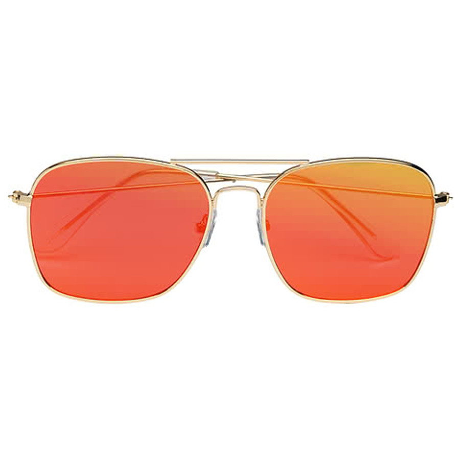 Aviator UV400 Mirrored Sunglasses in Gold Blue