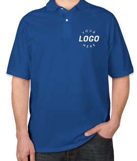 Jerzees Spotshield 50/50 Jersey Polo - Screen Printed - Color: Royal