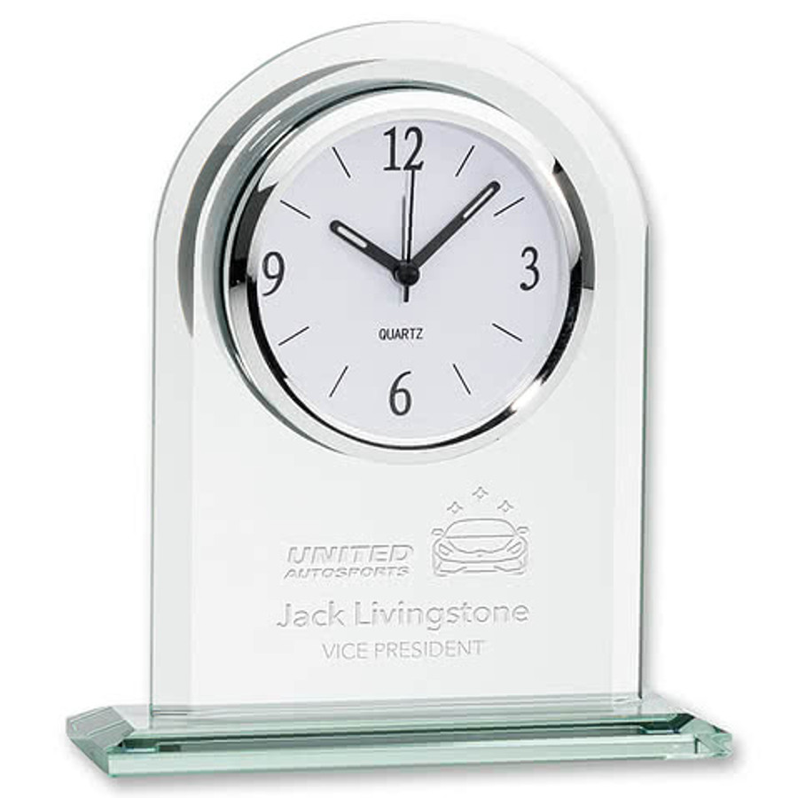 Laser Etched Springfield Clock in Clear
