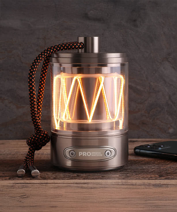 Laser Engraved Glamper Lantern Light Up Speaker
