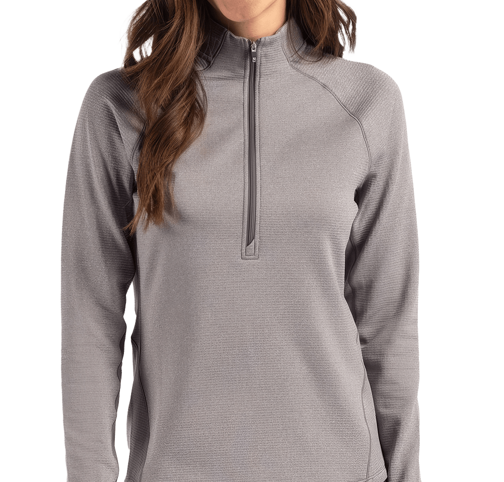 Cutter & Buck Women's Peshastin Recycled Half Zip Grid Fleece Pullover-default