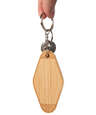Laser Engraved Bamboo Motel Style Keychain