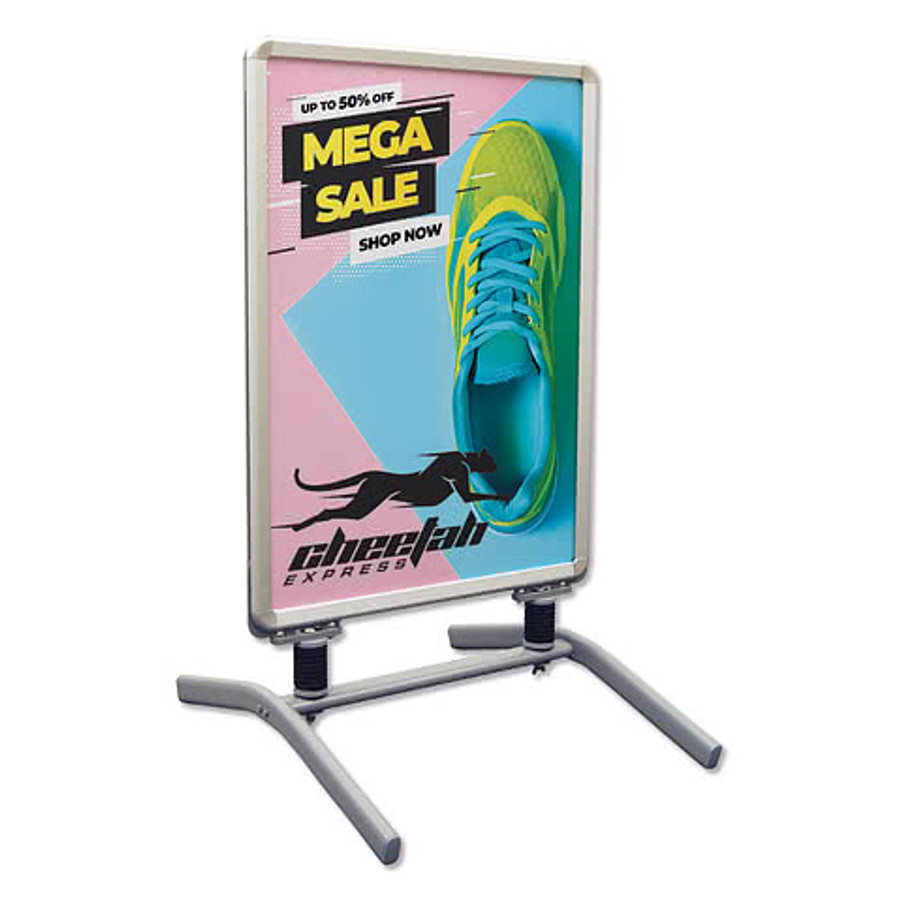 Full Color Outdoor Flex Sign Kit with Spring-Mounted Base in White