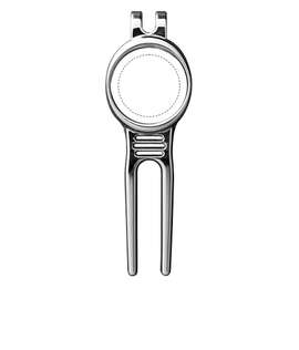 Golfers Divot Tool with Ball Marker - Color: White