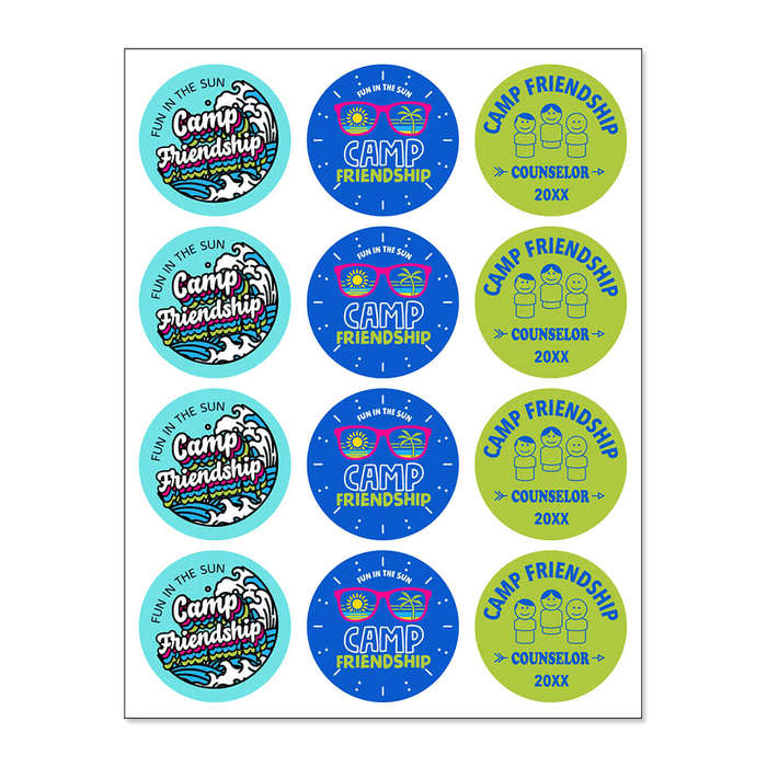 Custom sticker sheet with multiple logo designs and brand icons