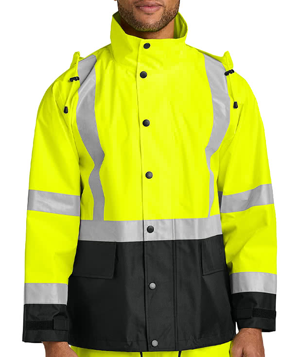 CornerStone Class 3 Safety Rain Jacket - Embroidered