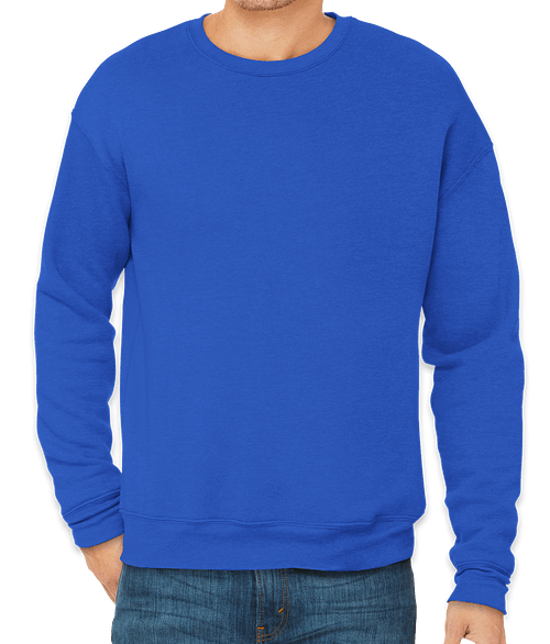 Bella + Canvas Ultra Soft Drop Shoulder Crewneck Sweatshirt in True Royal