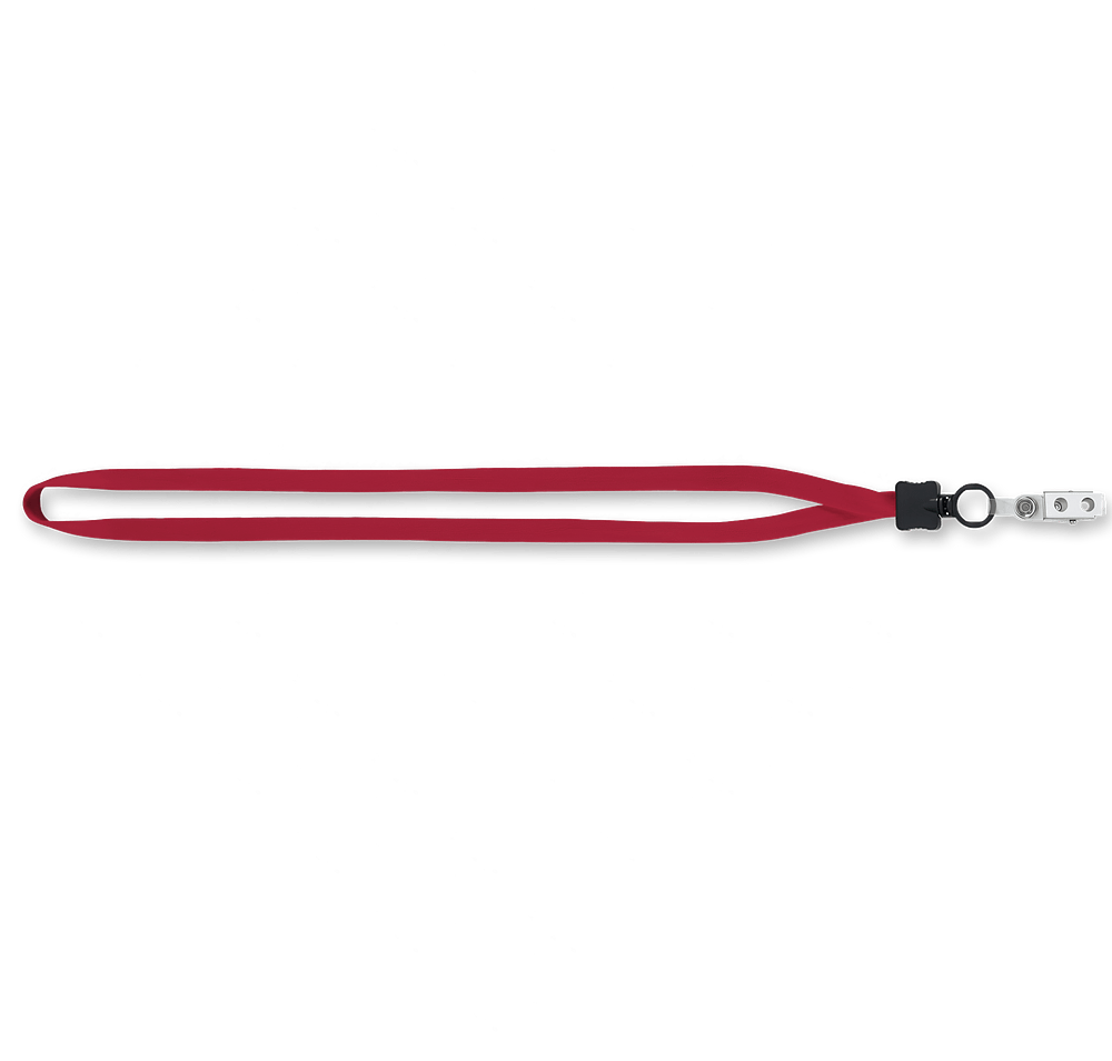 1/2" Cotton Lanyard with Plastic O-Ring and Vinyl Snap Bulldog Clip-default
