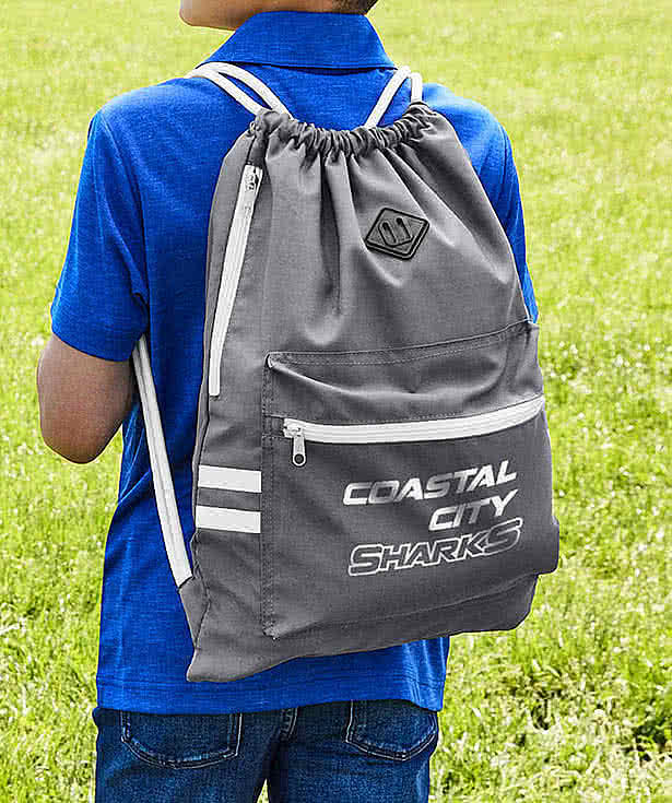 Full Color Team 365 Zone Pocket Drawstring Bag