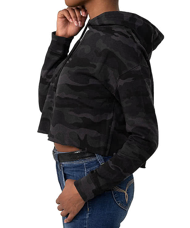 Independent Trading Women's Camo Cropped Hoodie