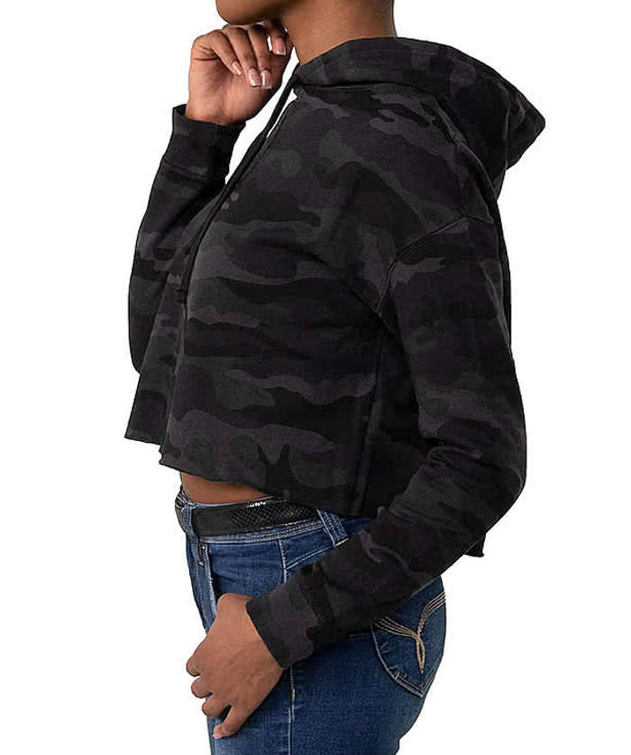 Independent Trading Women's Camo Cropped Hoodie