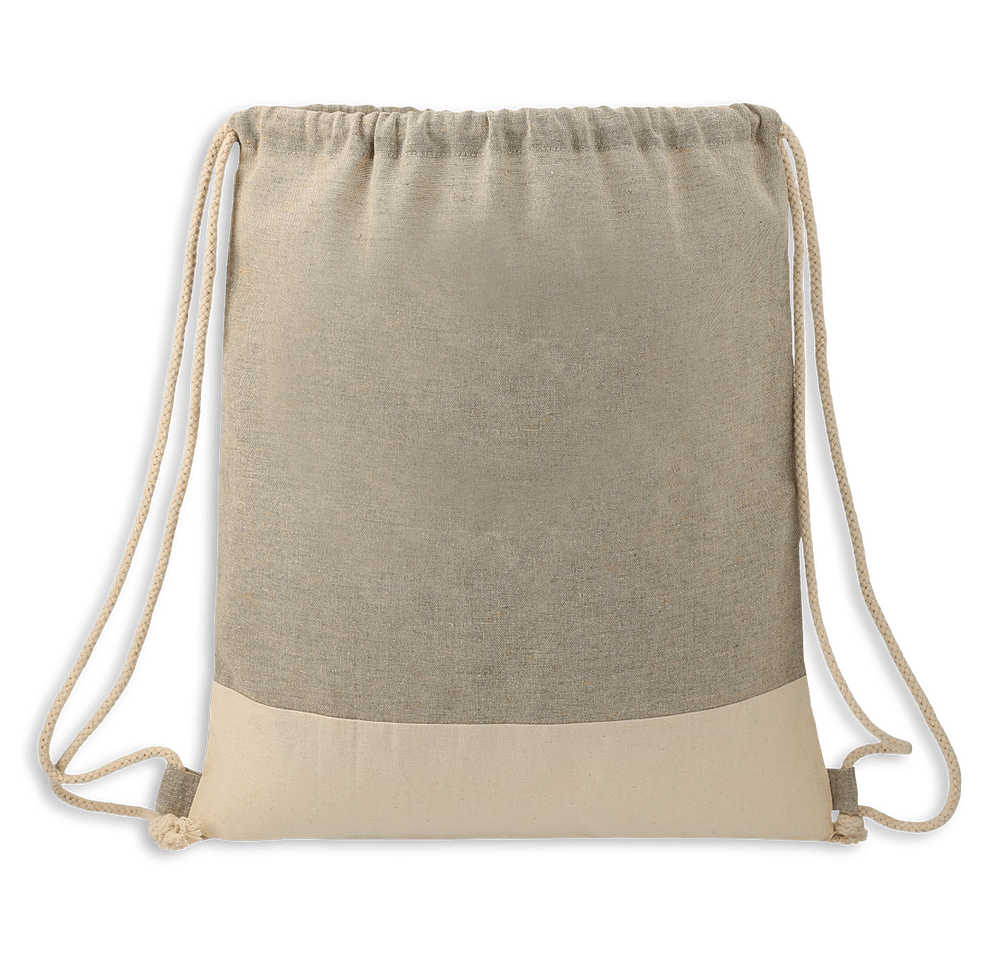 Split Recycled Colorblock Drawstring Bag-default