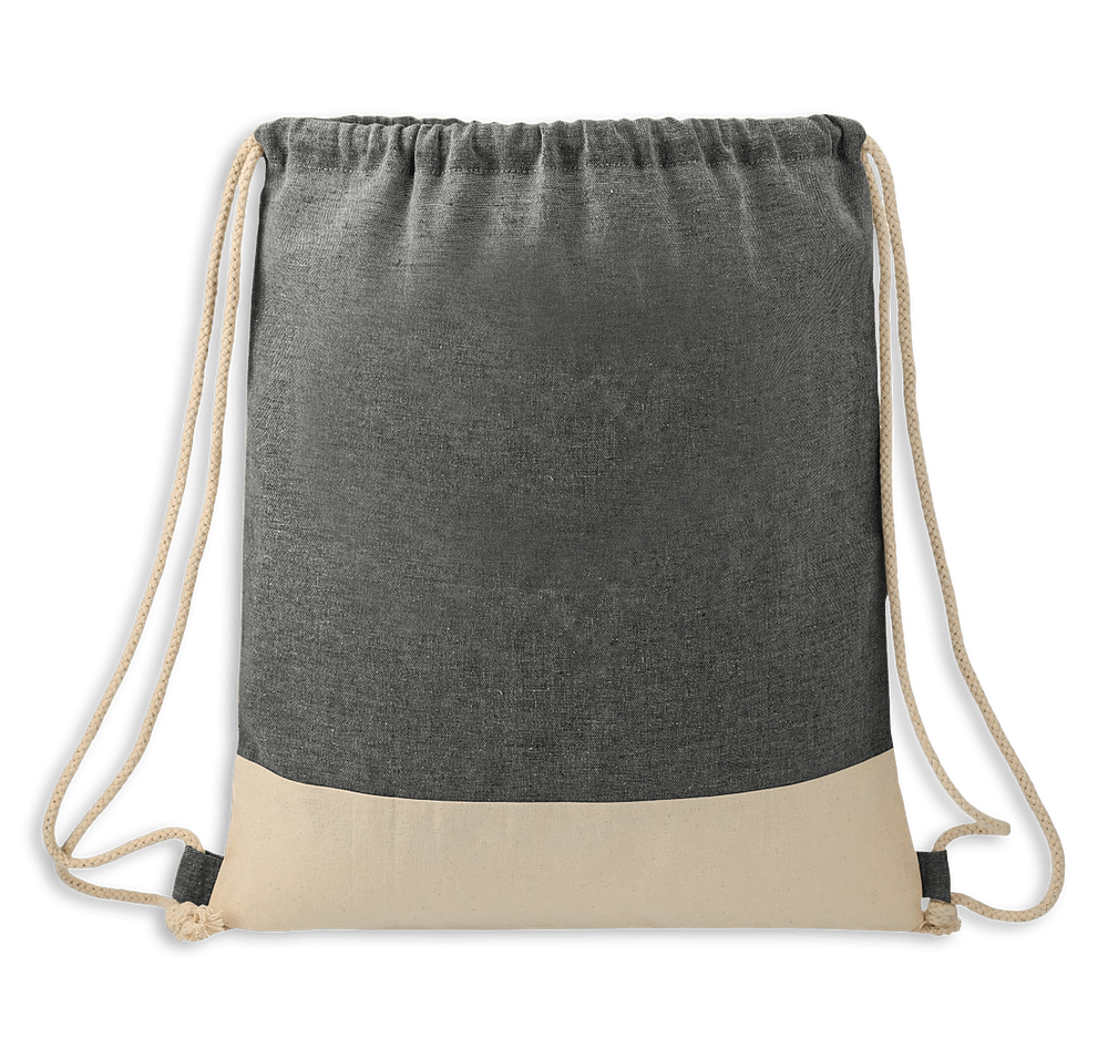 Split Recycled Colorblock Drawstring Bag-default