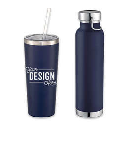 22 oz. Thor Copper Vacuum Insulated Drinkware Gift Set - Color: Navy