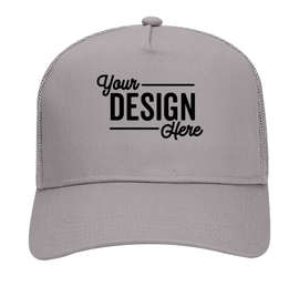 Otto Cap Five-Panel Trucker Hat - Embroidered - Color: Gray