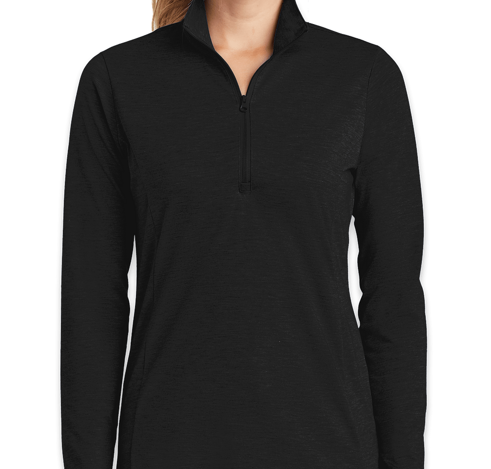 Sport-Tek Women's Tri-Blend Quarter Zip Performance Shirt-default