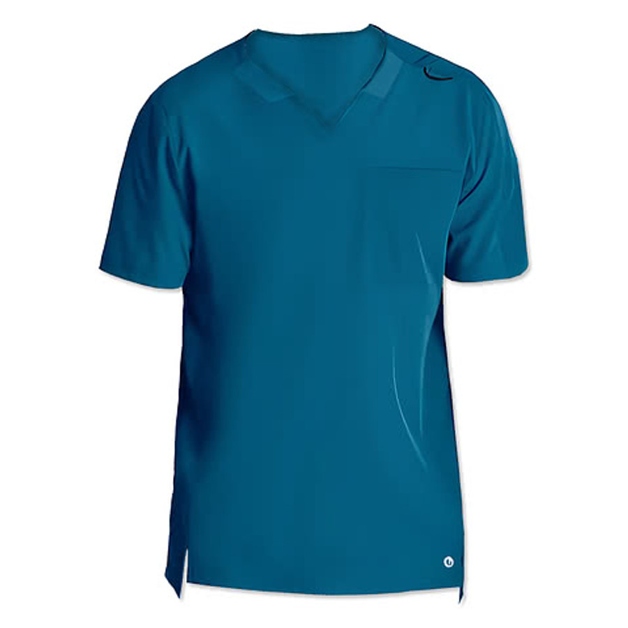 Barco One Velocity Two-Pocket Recycled V-Neck Scrub Top - Embroidered in Bahama