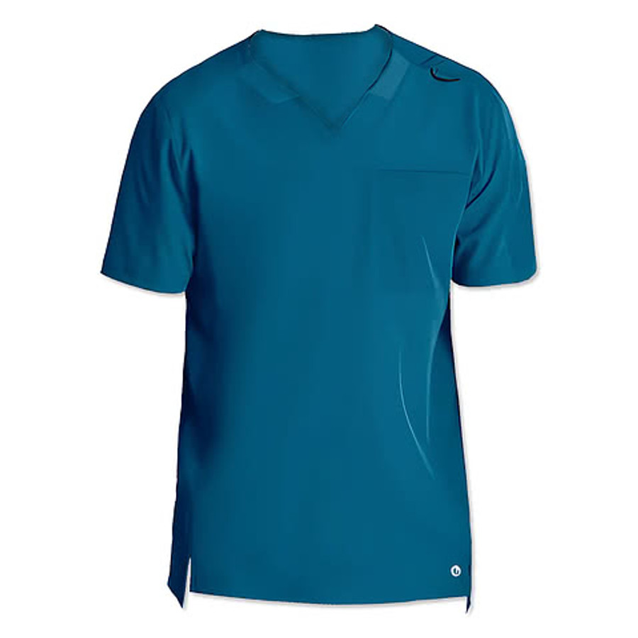 Barco One Velocity Two-Pocket Recycled V-Neck Scrub Top - Printed in Black