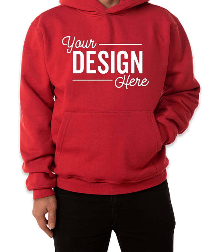 Bayside USA-Made Super Heavy Pullover Hoodie in Red